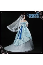 2XXT Cosplay Uma Musume Pretty Derby Daiwa Scarlet Bride Wedding Blue Formal Dress Cosplay Costume